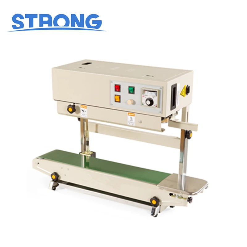 FR900V Vertical Continuous Band Sealer Machine Automatic High-Accuracy Printing Date Coding Foil Paper Film Bags Pouch Beverages