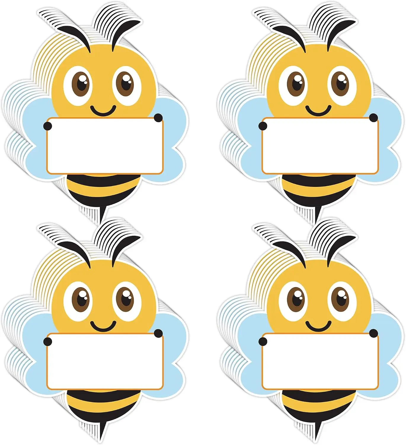 48 Stück Bienen-Ausschnitte zur Dekoration von Klassenzimmer-Pinboards, Bienen-Namensschilder für den Klassenzimmer, niedliche Bienen-Namensschilder für Schülertische