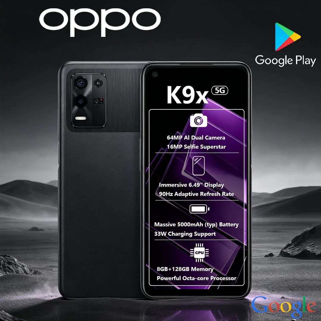 OPPO K9x 5G Dual-SIM New Smartphone 6.5-inch Large Screen Powerful Gaming Chip 5000mAh Long Battery Life Android Mobile Phone