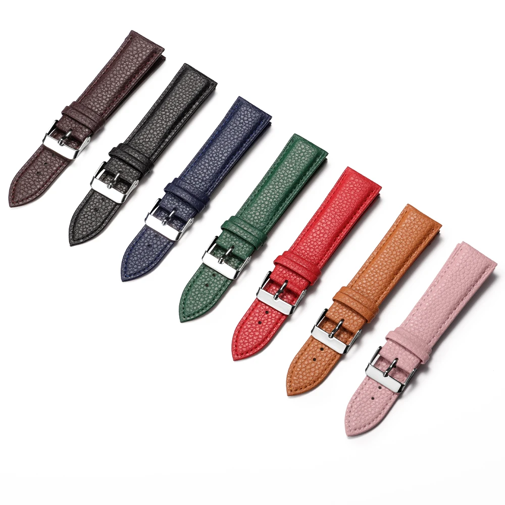 Bracelet de montre en cuir motif litchi, 18mm 20mm 22mm, pour Huawei Watch GT5 GT4 GT3, 10mm 12mm 14mm 16mm, bracelet universel pour femmes et hommes