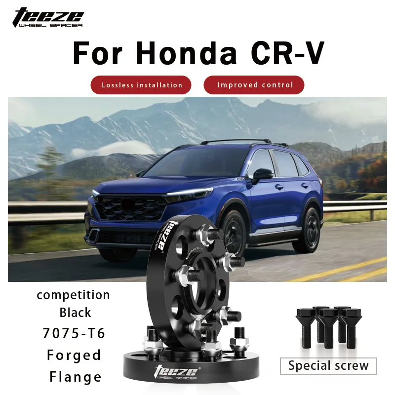 

Teeze 2/4pcs 5x114.3 CB 64.1mm M12x1.5 Hub Centric Black Forged wheel spacer For Honda CR-V Flange Plate 15/20/25/30/35mm