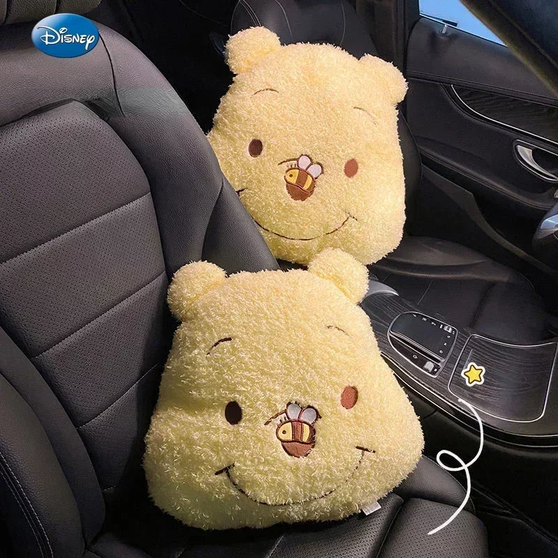 Disney car interior seat cushion headrest car pillow cute Winnie the Pooh waist pillow cartoon four seasons cushion accessories