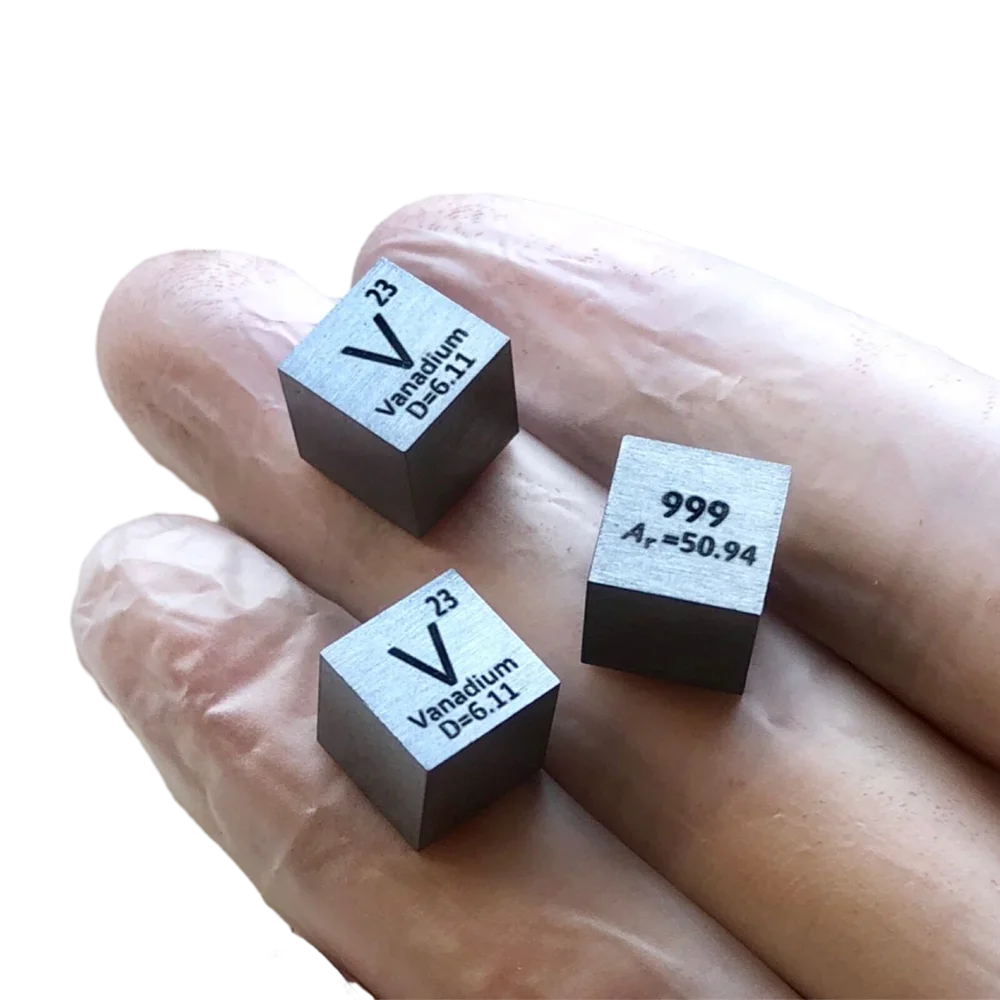 1cm Vanadium Cube 99.9% Pure Density Vanadium Metal Element Collection Hobby