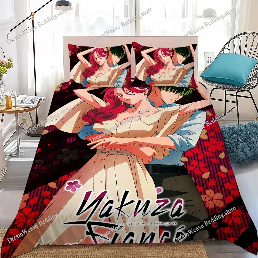 Classic Anime Y-Yakuza Fiance Duvet Cover Set Home Style Bedding Soft Laundry Cotton Bed Student Dormitory Gift