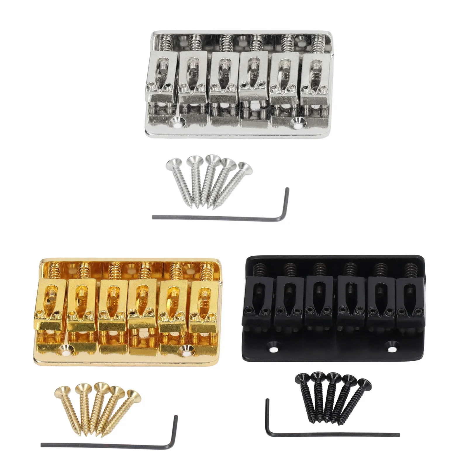 

Guitar Fixed Saddle Bridge 6 String Guitar Hardtail Bridge Set Iron Decorative Robust Beautiful Looking Stable for Music Class