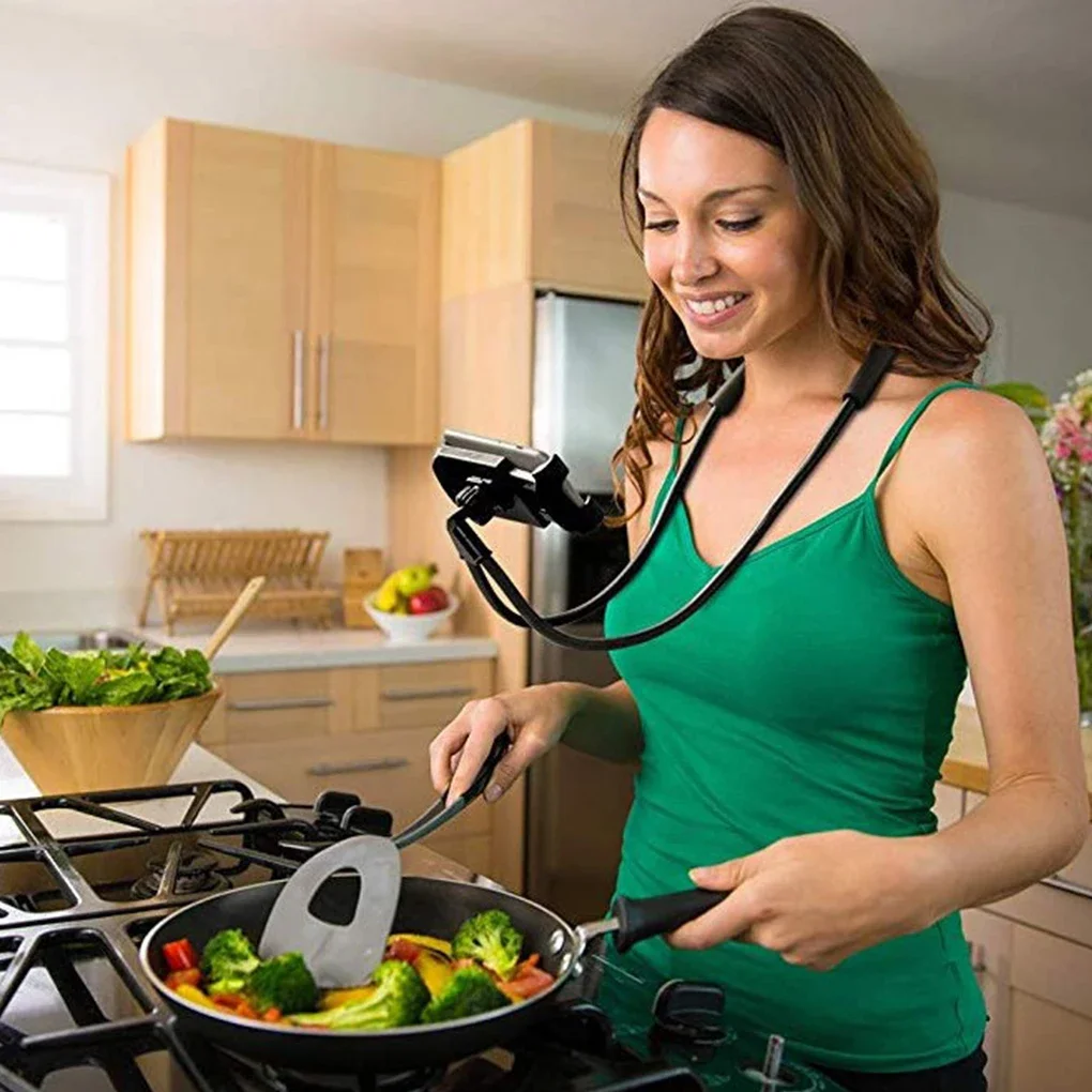 Universal Mobile Phone Holder Extendable Neck Hanging Selfie Stick Rack Adjustable 360°Free Rotating Mount Holder