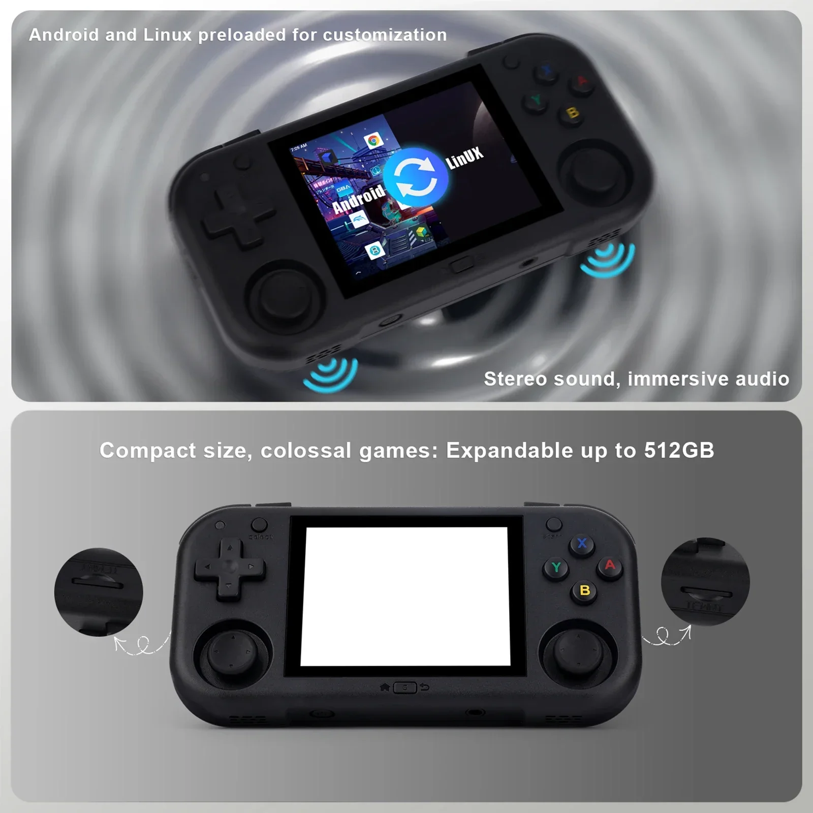 AMPOWN Mini Zero 28 وحدة تحكم ألعاب فيديو محمولة 2.8 بوصة IPS شاشة A133P معالج أندرويد OS 2.4GWIFI MAGICX ZERO28 Player الهدايا