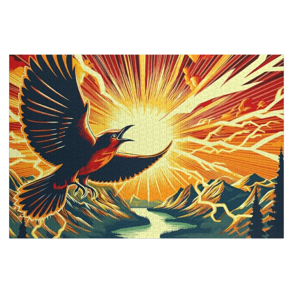 

Пазл Thunderbird Flying Over a River, персонализированный пазл, детская игрушка, детское деревянное имя, деревянная игрушка-головоломка