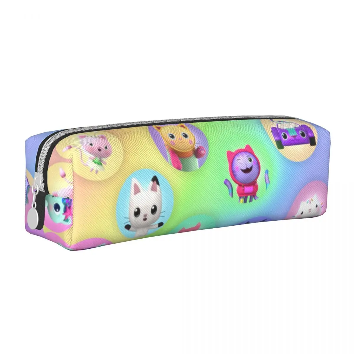 Cute Kawaii Gabby Dollhouse Pencil Case Cartoon Pencil Box Pen for Student Big Capacity Bag School Supplies Zipper Stationery