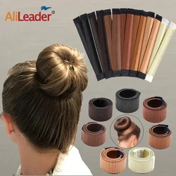 Alileader yeni Donut kafa kadınlar saç aksesuarları kız sihirli saç sihirli DIY aracı Bun Maker tatlı fransız çanak yapılmış saç bandı