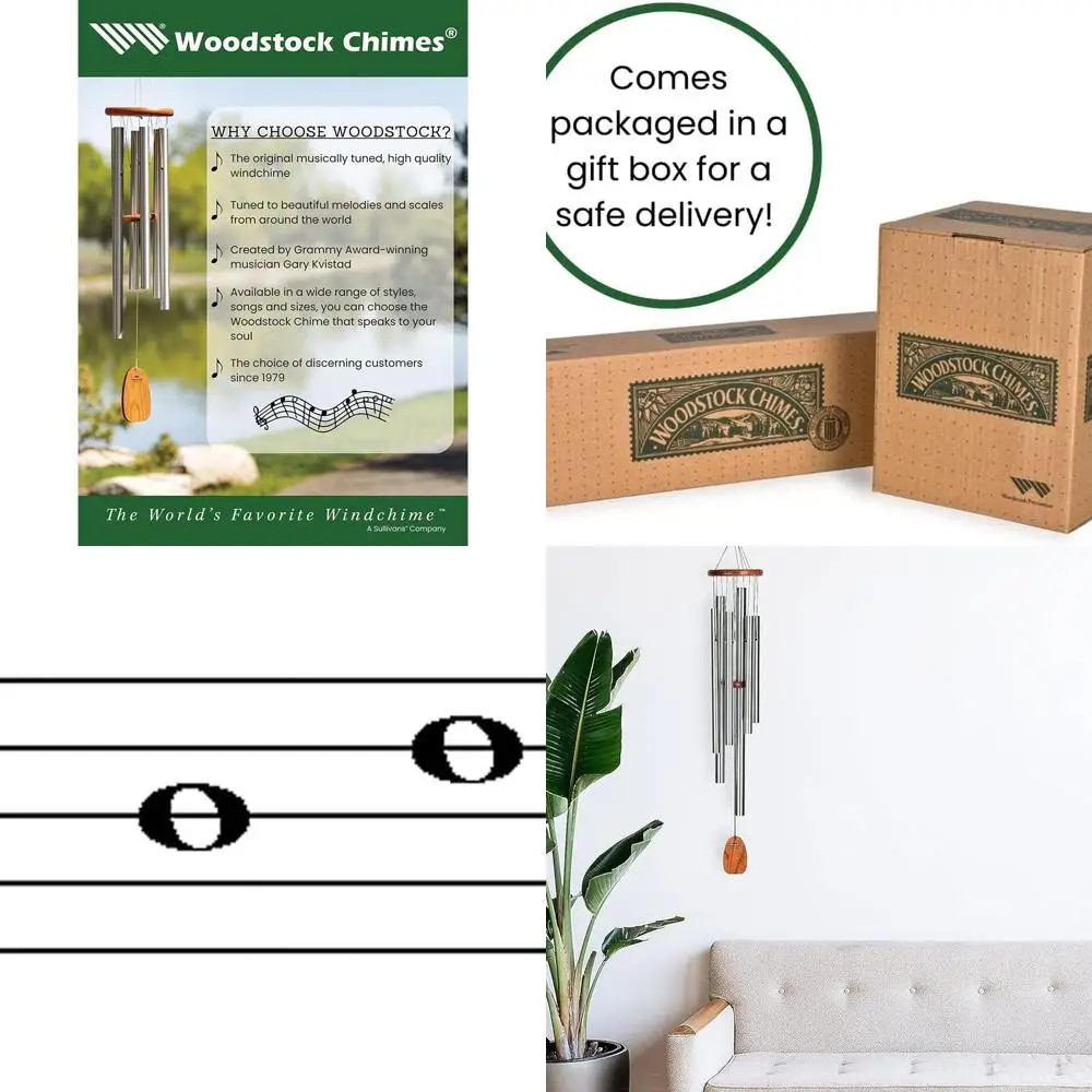 

33 Silver Outdoor Wind Chime, Patio and Front Porch Decor, Garden Decor, Spanish Garden Style