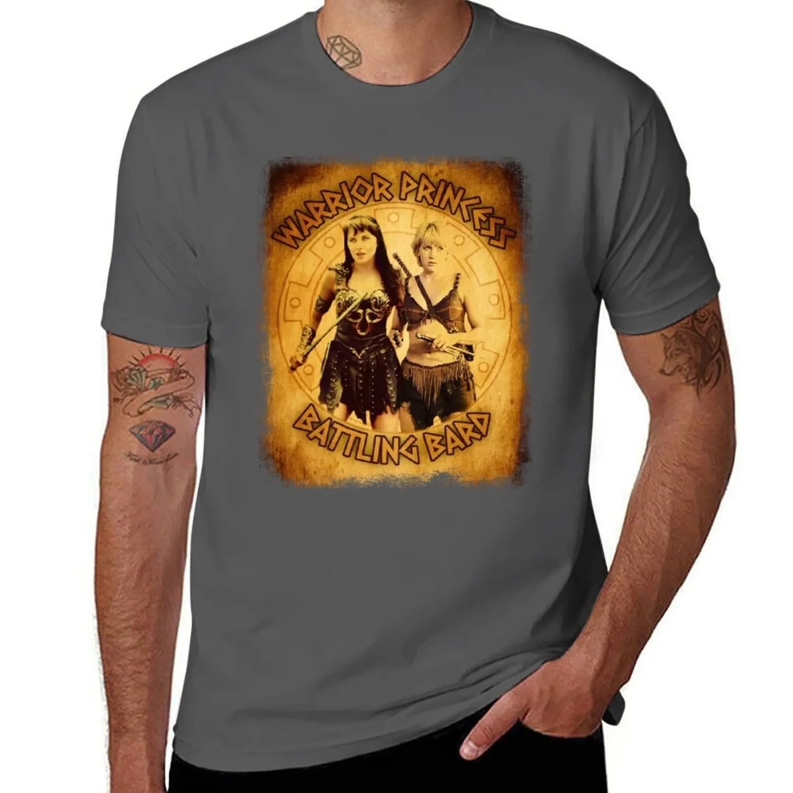

Xena & Gabrielle Warrior & Bard T-Shirt Gym Exercise Short Sleeve T-Shirt