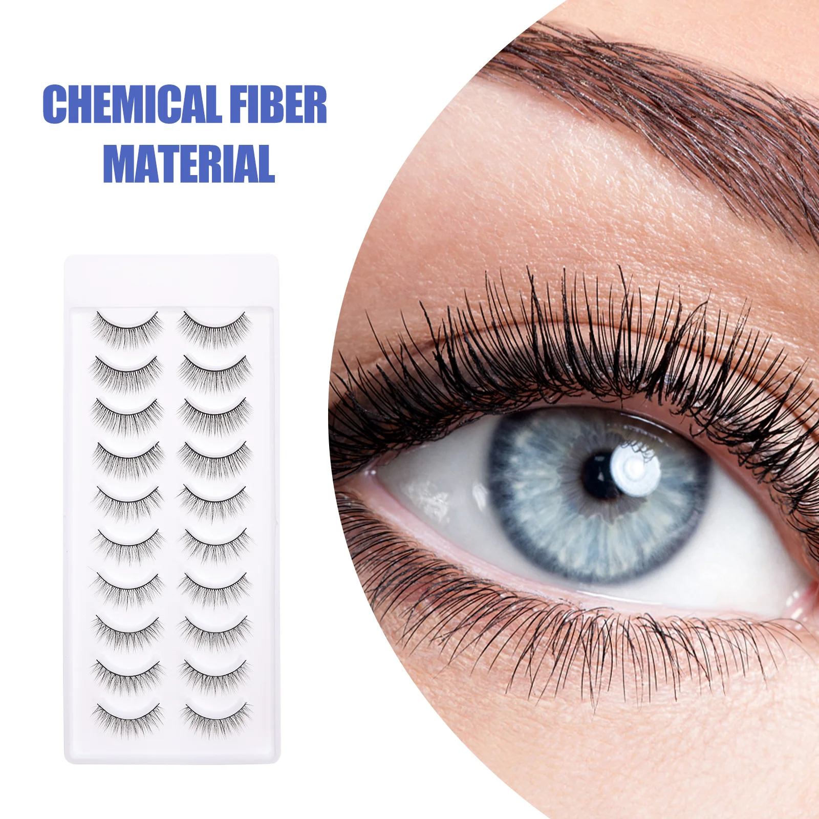 

10Pairs Fake Eyelash Premium 3D Natural Looking Dense Layered Eye Beauty Lashes for Special Occasions All Day Wear Lightweight