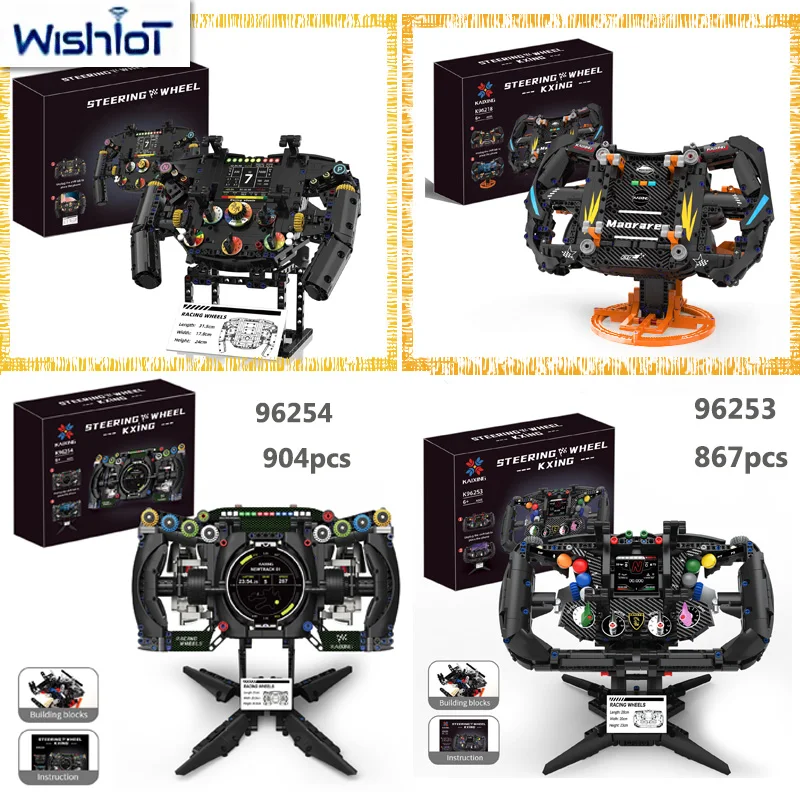 

Creative Racing Car Steering Wheel DIY Model Building Blocks Set Boys Assembly Cars Parts Collectible MOC Bricks Toy Adults Gift