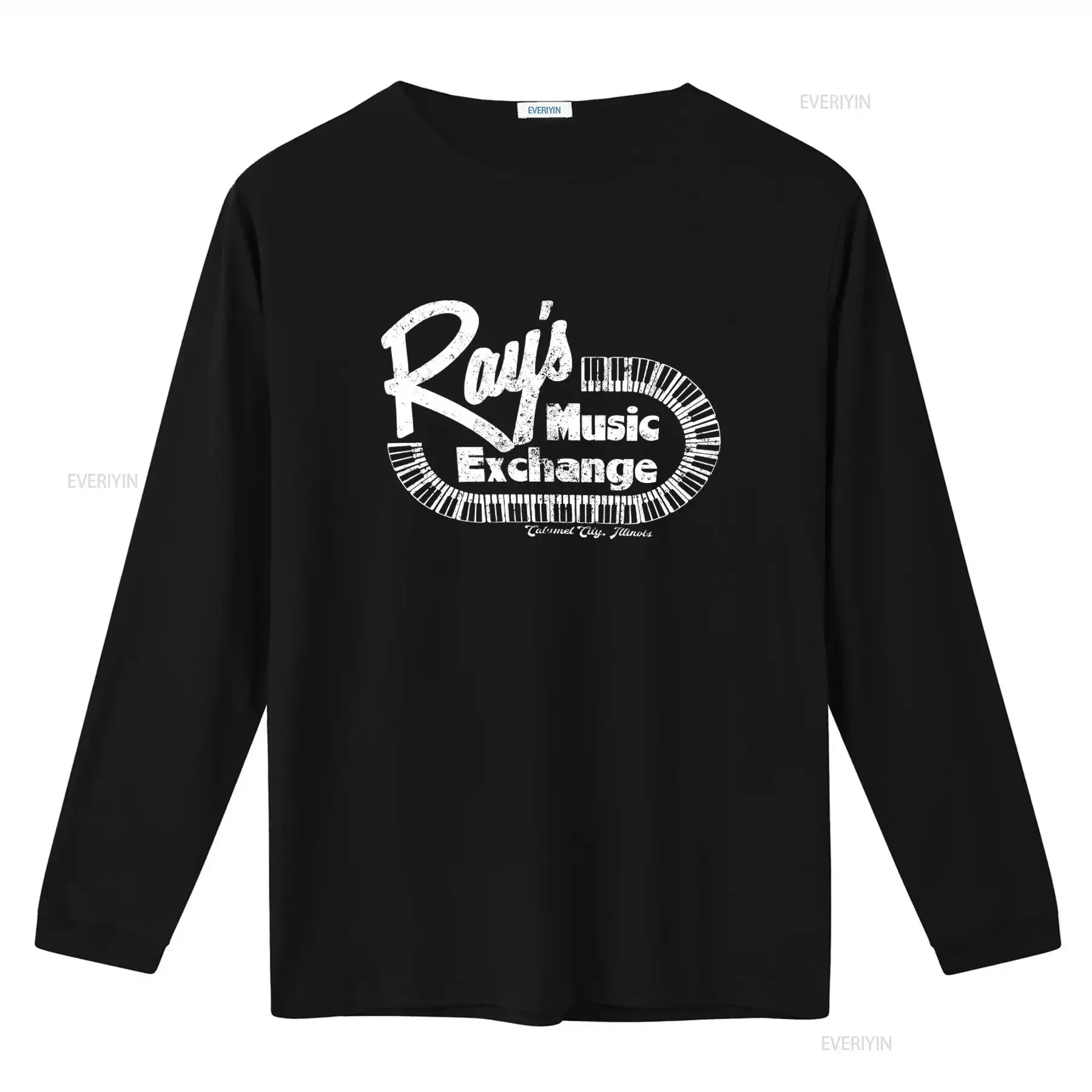 Rays Music Exchange Piano Keys Design T Shirt for Lovers vintage Washed Stretched Top For Everyday Wear fashion homme Unisex