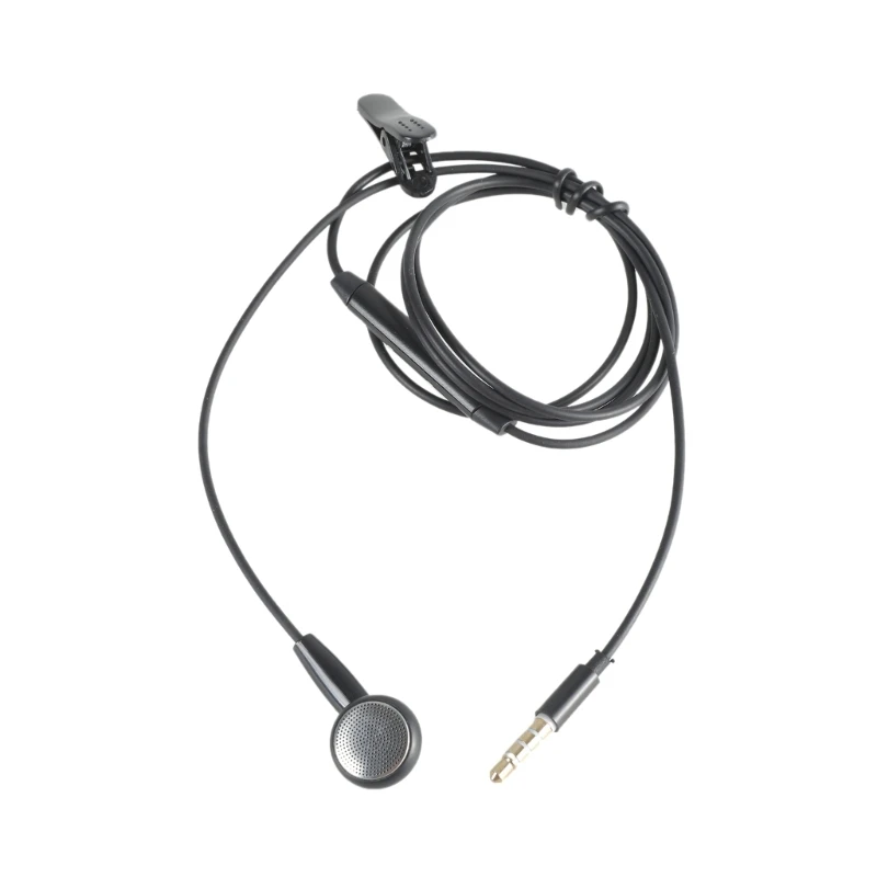 Single Earphone 1 Side Earplugs with Microphones 3.5mm Single Earbud Stereo Sound Reinforced Cord for Radio