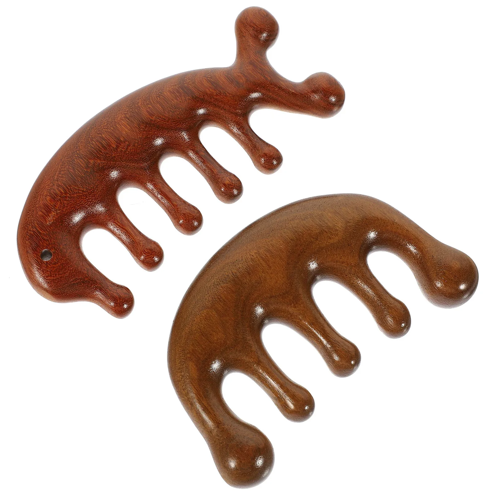 

2Pcs Wooden Comb Sandalwood Wide Tooth Scalp Massager Comb Neck Massage Hair Detangler Relaxing Tool for Curly Thick Hair Care
