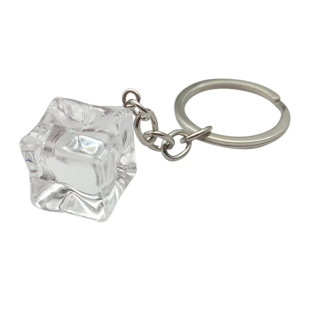 

Ice Blocks Cube Keychain Funny Keychains Cubes for Women Resin Ring Cool Accessories