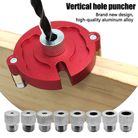 Woodworking Self-Centering Dowel Jig Kit W/ 3-10mm Steel Bushing - Aluminum Vertical Hole Jig Wood Splicing Drill Guide Locator