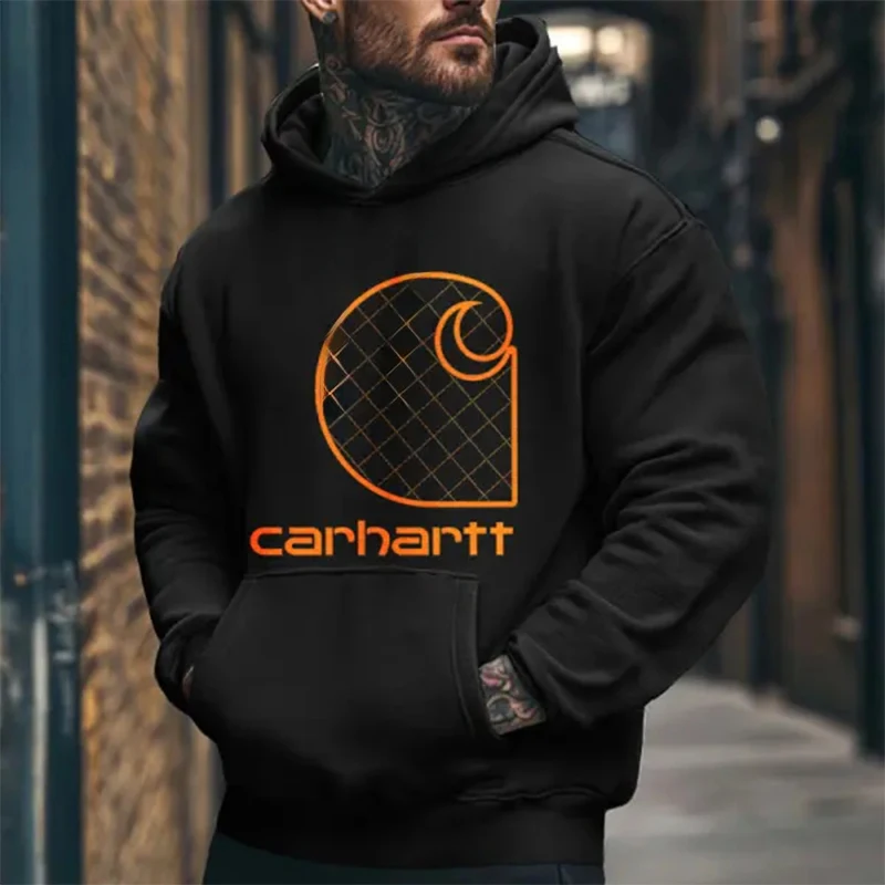 European And American Men'S And Women'S Autumn And Winter Long Sleeved Hooded Sweatshirt Carhantt Classic Y2k Retro Pullover﻿