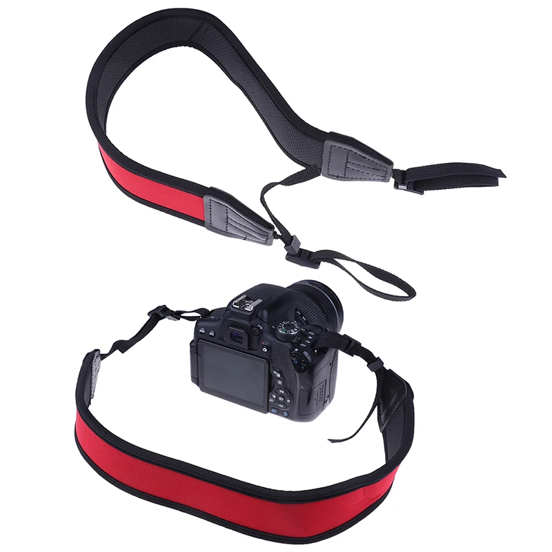 Skidproof neoprene red neck strap for dslr camera binocular nikon canon fuji