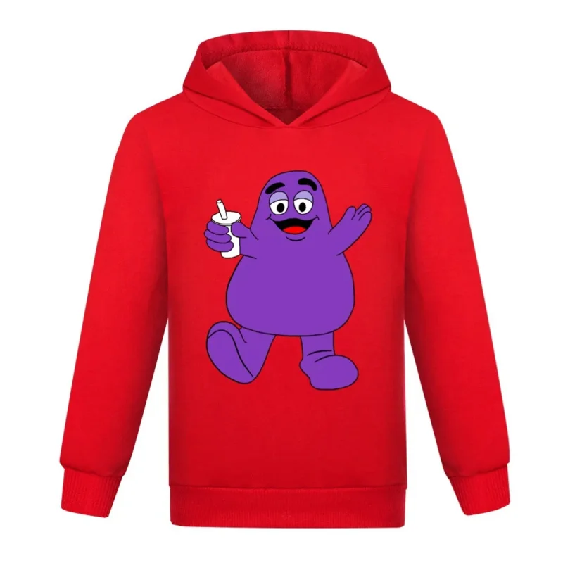 Grimace Shake Girls Clothing Sets Children Fashion Hoodies and Pant Set Kids Clothing Spring Autumn Sports Suit Tracksuit