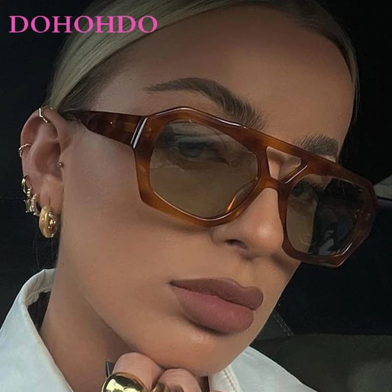 

Irregular Twin Bridge Pilot Sunglasses Women Men Brand Personality Design Outdoor Driving Travel Sun Glasses UV400 Lentes De Sol