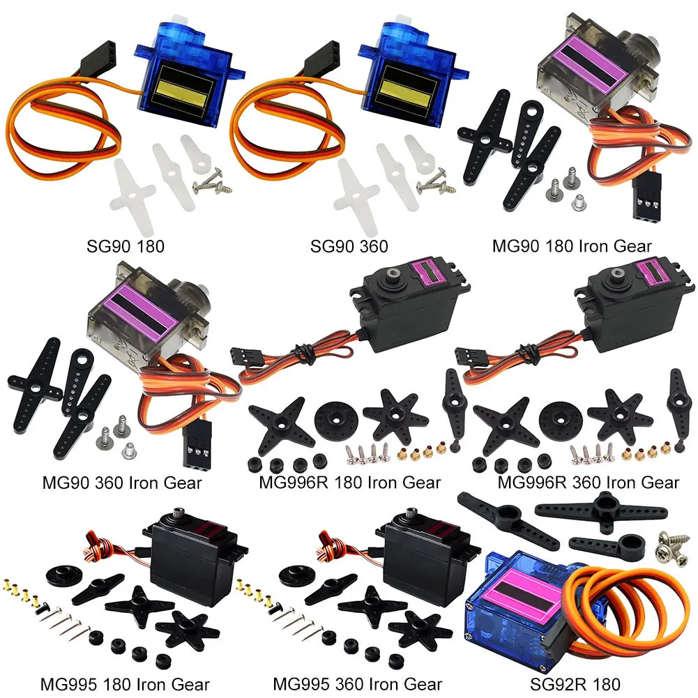 SG90 9G MG90S MG996R Servos Digital Gear MG995 SG92R Digital Metal Fixed-Wing Servo for Futaba JR Car RC Model Helicopter Boat