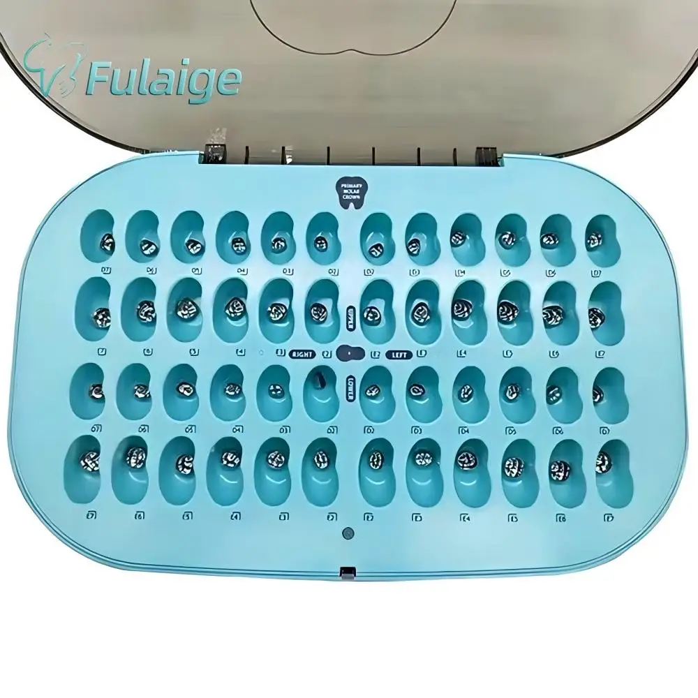 10Pcs/Box SHINHUNG Pediatric Stainless Steel Primary Molar Crowns – Preformed Temporary Refill for 1st/2nd Molars