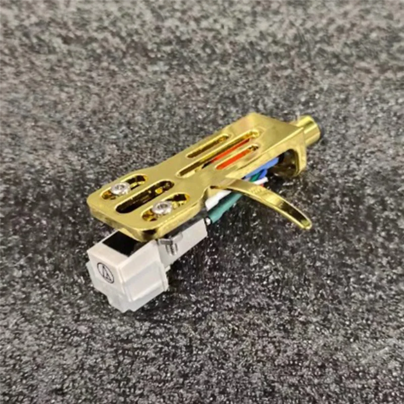LPビニールレコードプレーヤー、ターンテーブル蓄音機、ゴールド、at3600l用の移動磁気カートリッジスタイラスヘッドシェル接続キット
