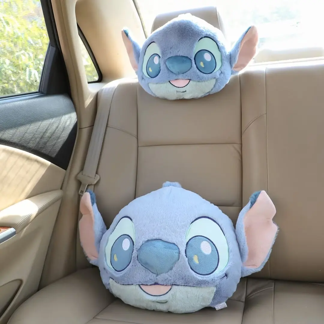 Lovely Cuddly Stitch Back Cushion Throw Pillow Sofa Bed Cartoon Stuffed Anime Cushion Car Pillow Headrest Home Decor Gifts Girl