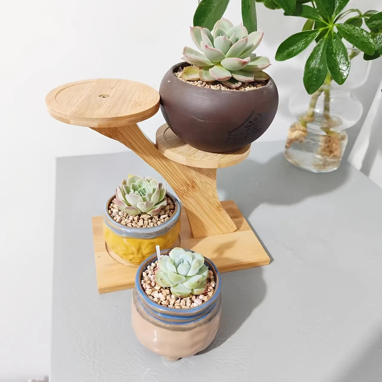 Multi-Layer Desktop Flower Rack, Decorative Plant Cactus Window Balcony Living Room Office Pot Stand Organizer