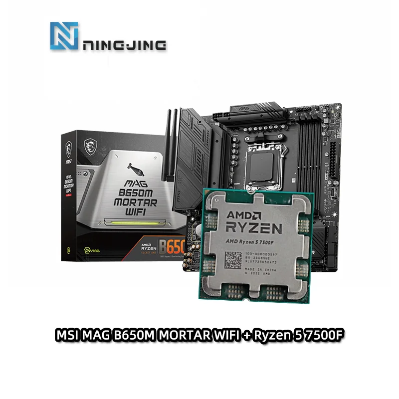 Combo de CPU AMD Ryzen 5 7500F R5 7500F + Placa Mãe MSI MAG B650M