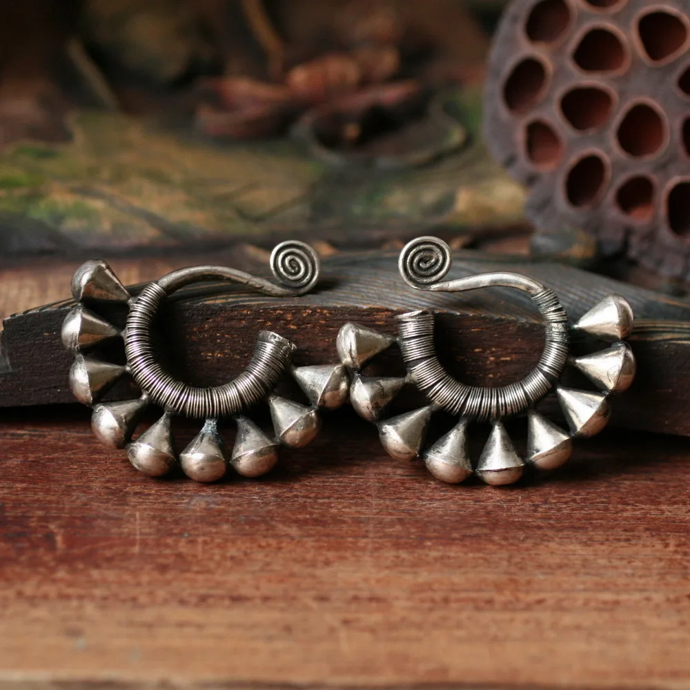 ETHNIC JEWELRY TRIBAL MIAO HANDMADE EARRINGS