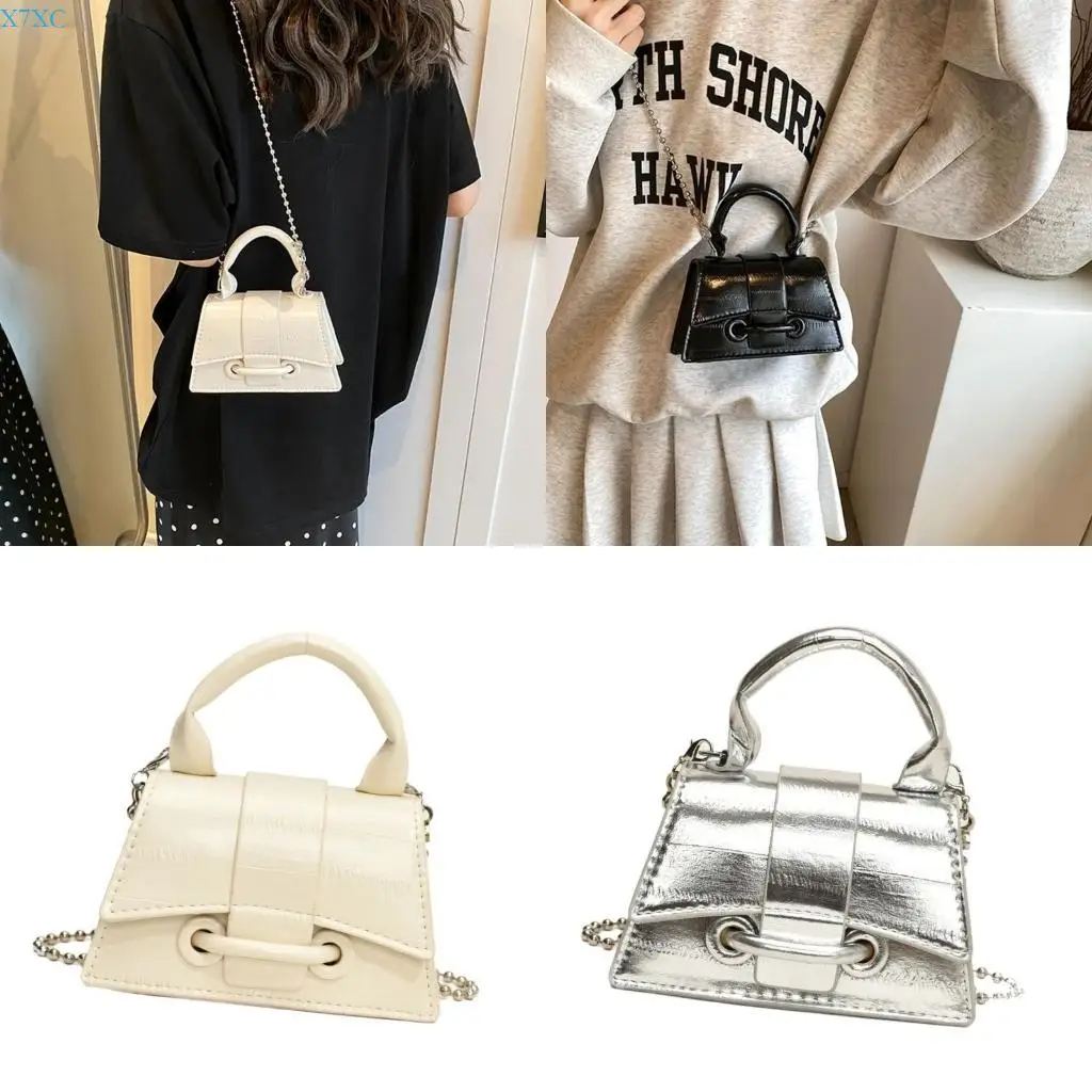 

X7XC Stylish Small Square Handbag With Chain Strap Shoulder Crossbody Bag For Fashion Individuals And Various Occasion