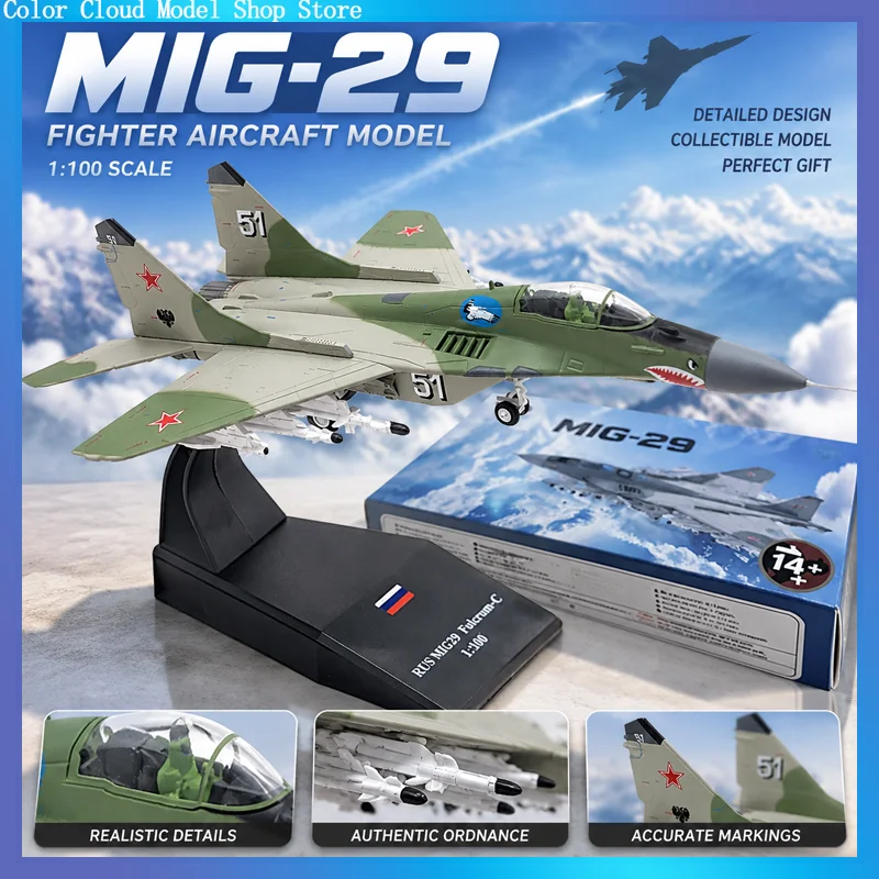 Ns Model 1:100 Russian Mig‑29 Multirole Combat Fighter High Simulation Diecast Metal Airplane Finished Alloy Military Aircraft F