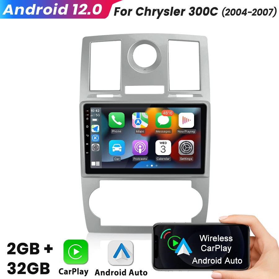 

Junsun Wireless CarPlay Android Auto for Apple Autoradio For Chrysler ASPEN 300C 2004-2011 Car Radio Stereo Multimedia GPS Wifi