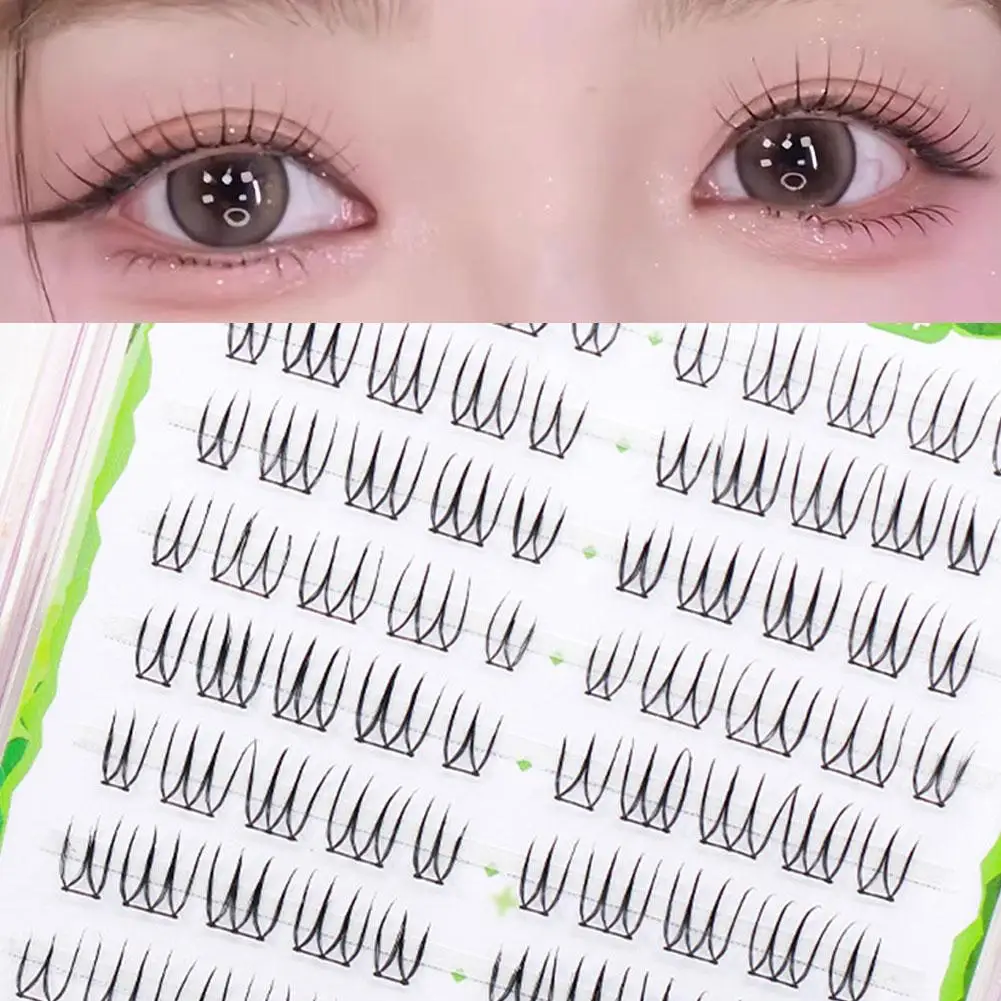 Cílios postiços criptografados segmentados em forma de u ídolo coreano novato natural falso estilo diário diy cílios maquiagem mangá m1u6