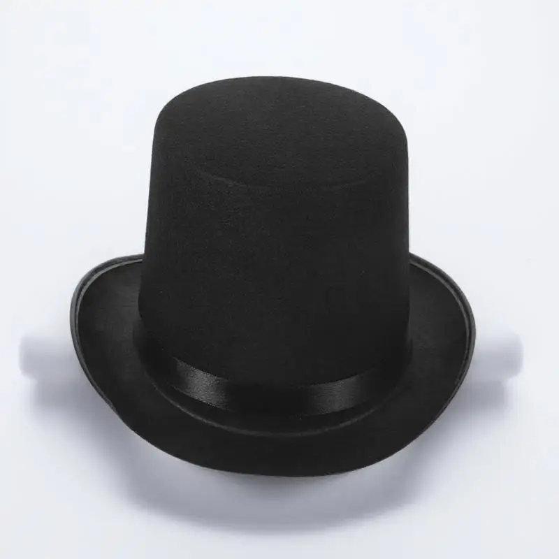 Cappello da mago nero Classico tessuto non tessuto Accessorio per feste in costume Vesti per Halloween Steampunk