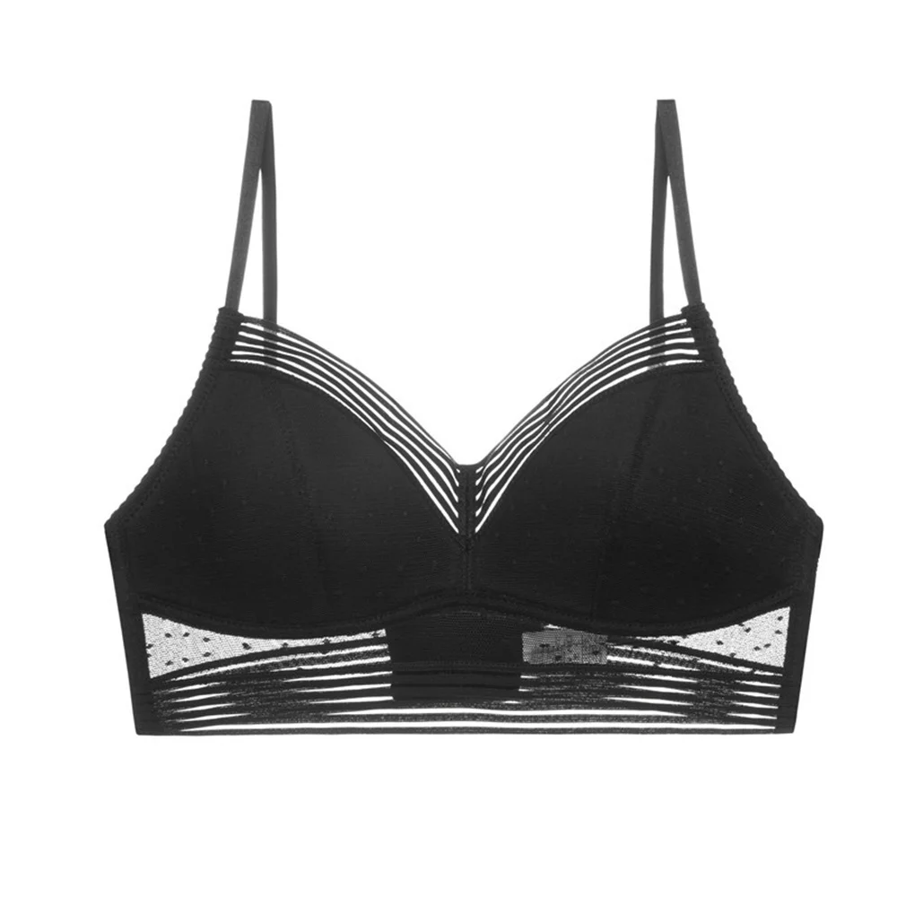 

Sexy Backless Strapless Bra Push Up Bras Women Ultra Thin Lace Bralette Dots Mesh Lingerie Low Back Sleep Underwear