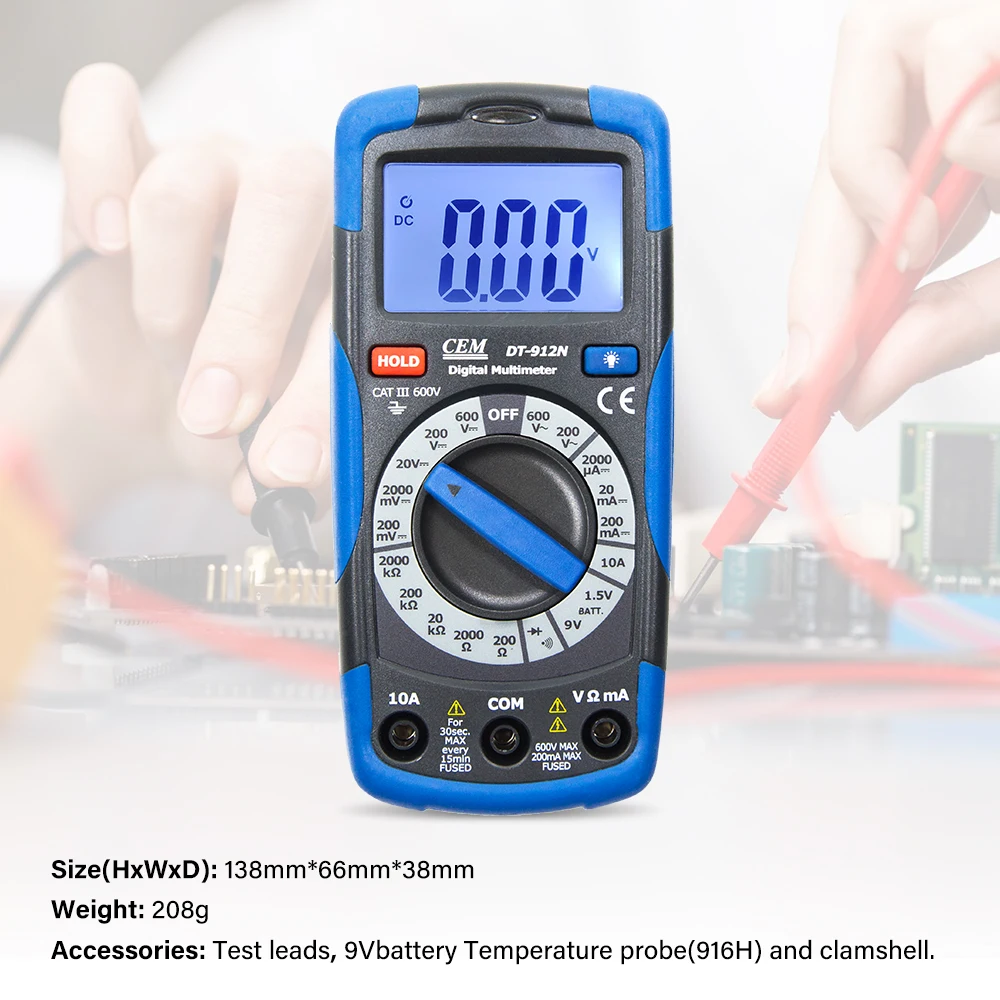 Brand CEM True RMS Compact Digital Multimeter — Professional Test Equipment & Tools For Industrail