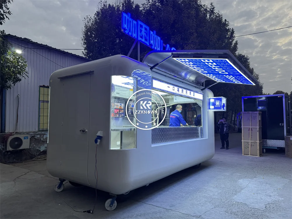 Mobile Kiosk Customized Dining Truck Hot Dog Pizza Coffee Ice Cream Mobile Food Kiosk New Food Trailer for Sale