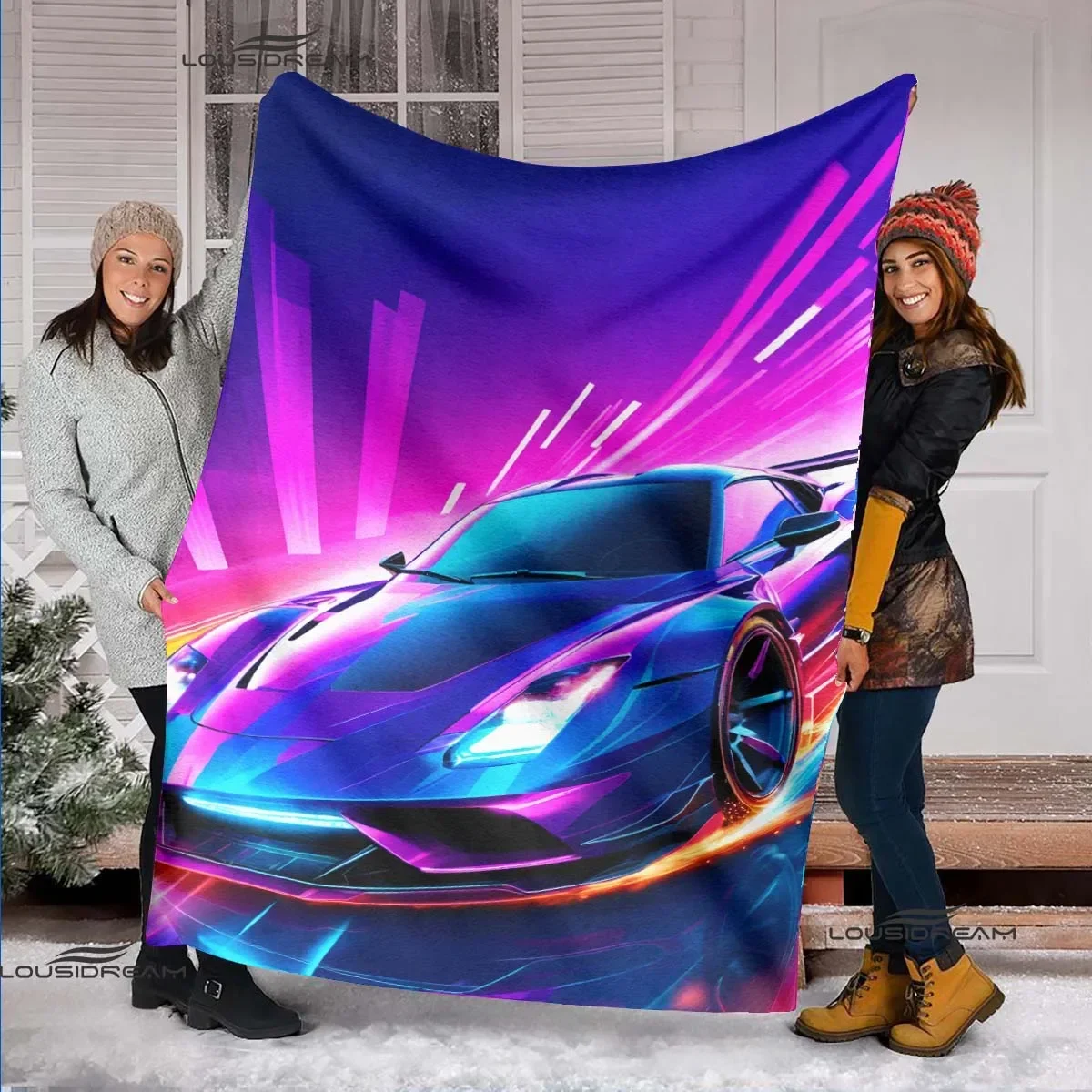 

Sports racing car print blanket living room bedroom home decor picnic blanket children's room bed blankets luxury birthday gift