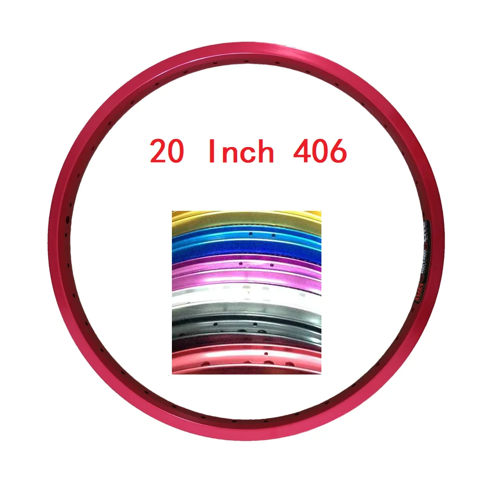 BMX 20 Inch Wheels 36 Hole Double Layer Bicycle Rim 406 Aluminum Alloy BMX Wheel Accessories Colorful Rim