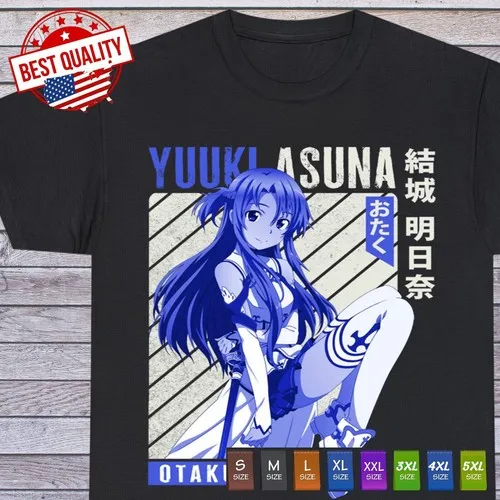 Camiseta de Yuuki Asuna de Sword Art Online, Estética, Sexy, Waifu, Anime, Todas las Tallas