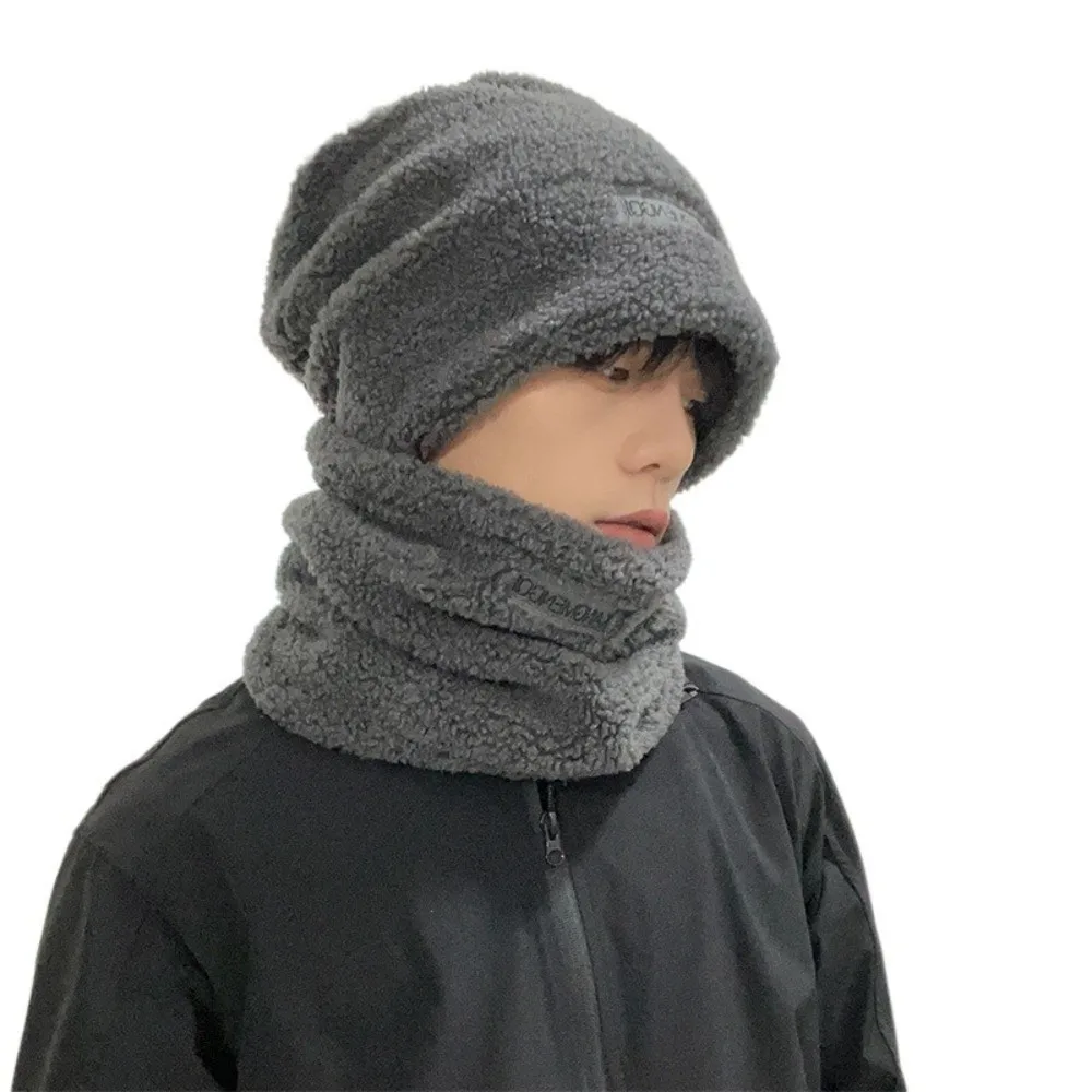 

New Polar Fleece Hat Scarf Set Windproof Coldproof Neck Warmer Warm Pullover Cap Outdoor Sports