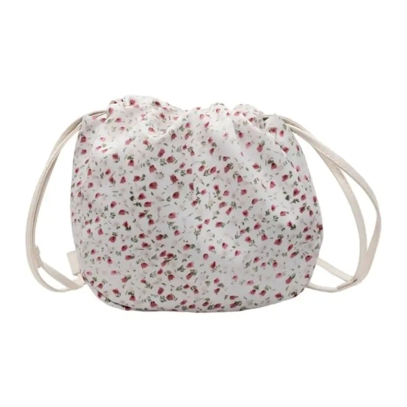 

D46D Fashionable Unisex Nylon Crossbody Bucket Bag Wide Comfort Handle Multi Compartment Storage Everyday Essential Bag