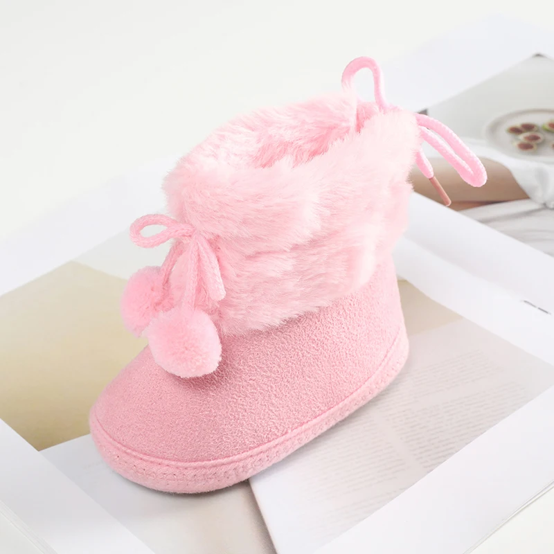 Toddler Baby Girls Boots Winter Warm Soft Sole Fluffy Cute Non Slip Shoes for Newborn Infant