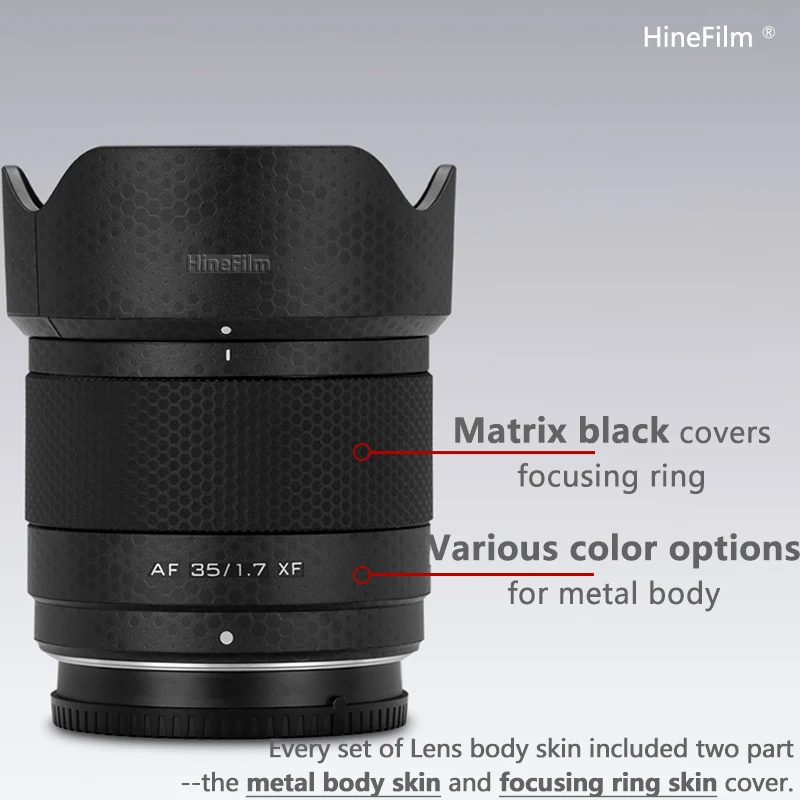 Hinefilm الجلد ل Viltrox AF35 F1.7 فوجي XF جبل عدسة ملصق ل Viltrox AF35mm F1.7 عدسة الجلد 35 f1.7 التفاف غطاء AF35F1.7