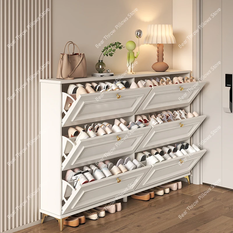 Space Saving Entryway Shoe Rack Storage Modern Narrow White  Cupboards Organizers Meuble De Rangement Cabinet Furniture